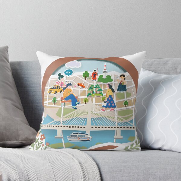 Item preview, Seoul Korea Travel Paper-Cut Illustration with Landmarks and Local Culture designed and sold by maewjpho.
