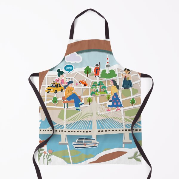 Item preview, Seoul Korea Travel Paper-Cut Illustration with Landmarks and Local Culture designed and sold by maewjpho.
