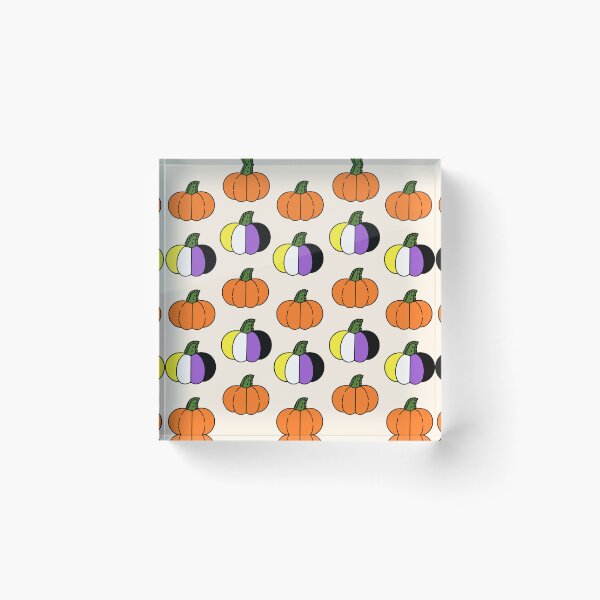Item preview, Non Binary Halloween Pumpkin Pattern | LGBTQ+ Pride designed and sold by Cannaxes Studio.