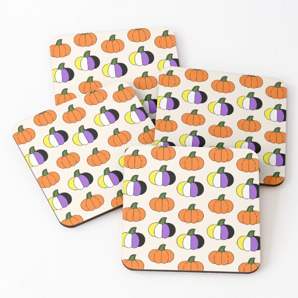 Item preview, Non Binary Halloween Pumpkin Pattern | LGBTQ+ Pride designed and sold by Cannaxes Studio.