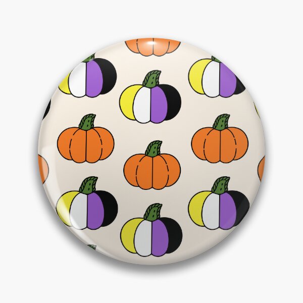 Item preview, Non Binary Halloween Pumpkin Pattern | LGBTQ+ Pride designed and sold by Cannaxes Studio.