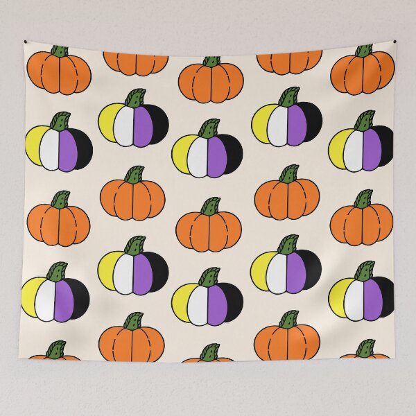 Item preview, Non Binary Halloween Pumpkin Pattern | LGBTQ+ Pride designed and sold by Cannaxes Studio.