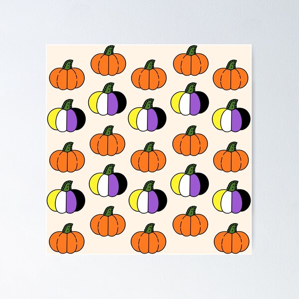 Item preview, Non Binary Halloween Pumpkin Pattern | LGBTQ+ Pride designed and sold by Cannaxes Studio.