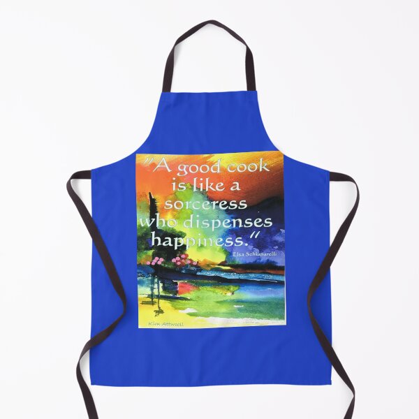 Item preview, Original abstract watercolor multi colored with the quote A Good Cook is like a sorceress who dispenses happiness. designed and sold by aswoa.