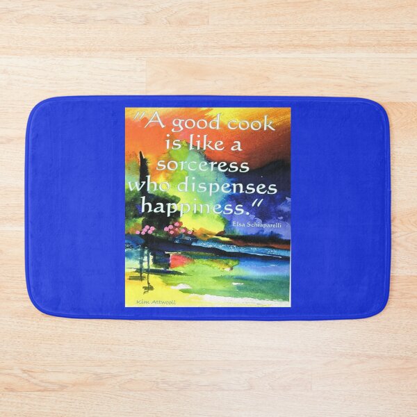 Item preview, Original abstract watercolor multi colored with the quote A Good Cook is like a sorceress who dispenses  happiness. designed and sold by aswoa.