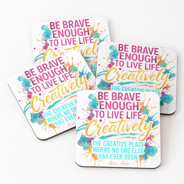 Item preview, Be Brave Enough To Live Life Creatively - Alan Alda Watercolor Artist Quote designed and sold by Vibe-Vary.