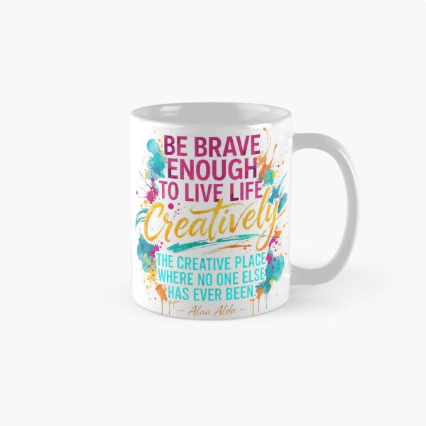 Item preview, Be Brave Enough To Live Life Creatively - Alan Alda Watercolor Artist Quote designed and sold by Vibe-Vary.