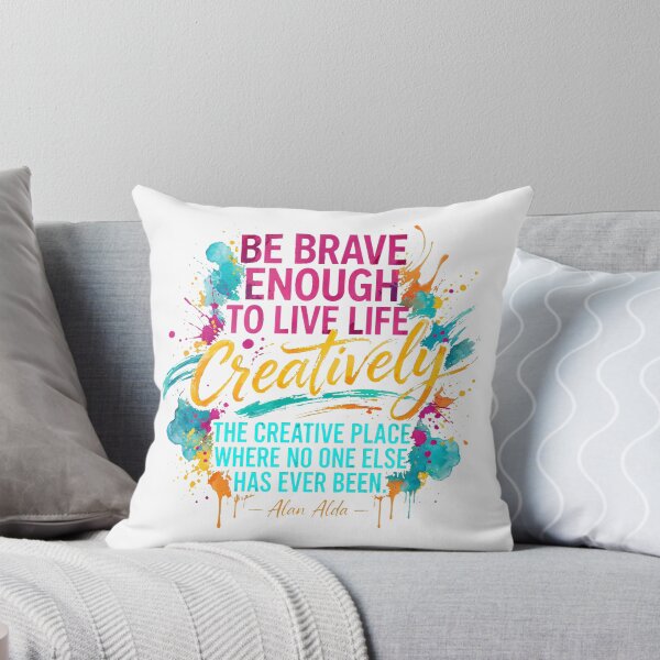 Item preview, Be Brave Enough To Live Life Creatively - Alan Alda Watercolor Artist Quote designed and sold by Vibe-Vary.