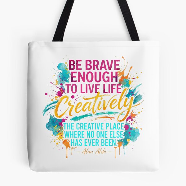 Item preview, Be Brave Enough To Live Life Creatively - Alan Alda Watercolor Artist Quote designed and sold by Vibe-Vary.