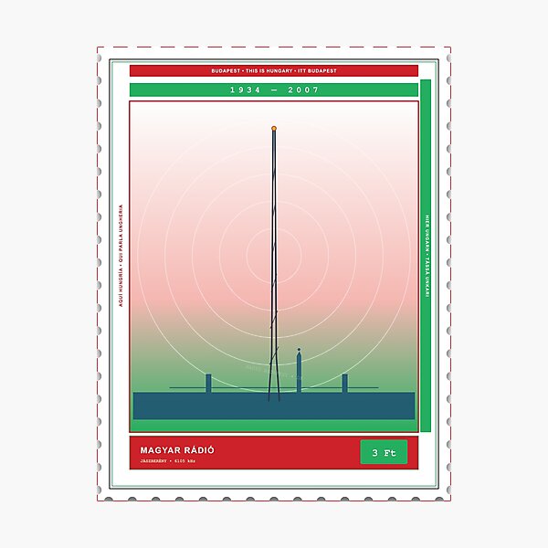 Item preview, Budapest Shortwave SWL DX Stamp 6105 kHz 1934–2007 designed and sold by TribeGlyph.