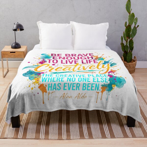Item preview, Be Brave Enough To Live Life Creatively - Alan Alda Watercolor Artist Quote designed and sold by Vibe-Vary.