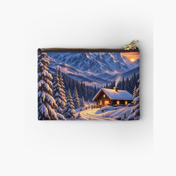 Item preview, Winter Cabin Painterly Christmas Art designed and sold by SunnyDesign82.