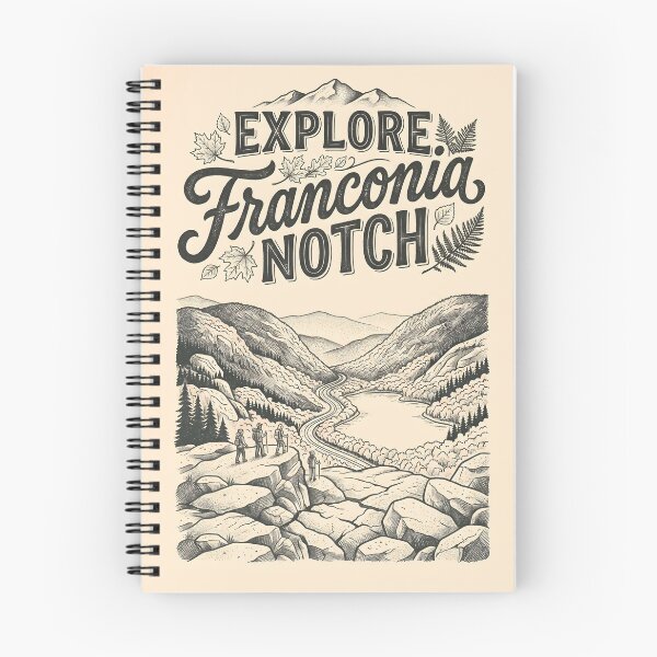 Item preview, Explore Franconia Notch - Vintage White Mountains Travel Poster designed and sold by Wild Places Paper Co..