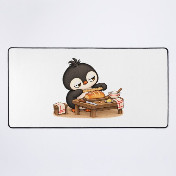 Item preview, Taro the Penguin Baking Bread | Cute Baker Penguin Art designed and sold by MrDev.