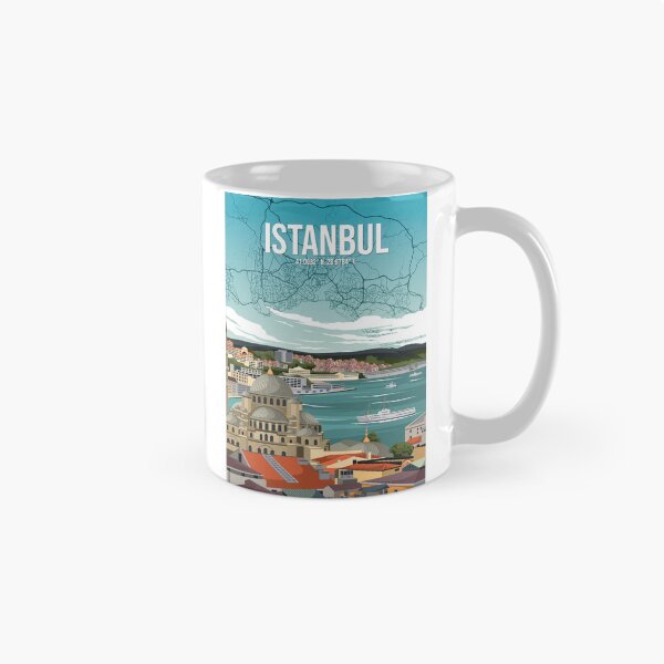 Item preview, Istanbul Bosphorus Skyline City Map Travel Poster Art - Urban Atlas Collection designed and sold by Stadify.