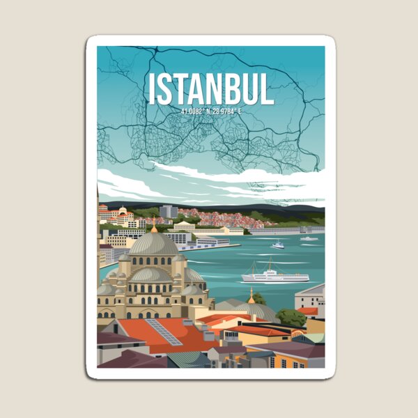 Item preview, Istanbul Bosphorus Skyline City Map Travel Poster Art - Urban Atlas Collection designed and sold by Stadify.