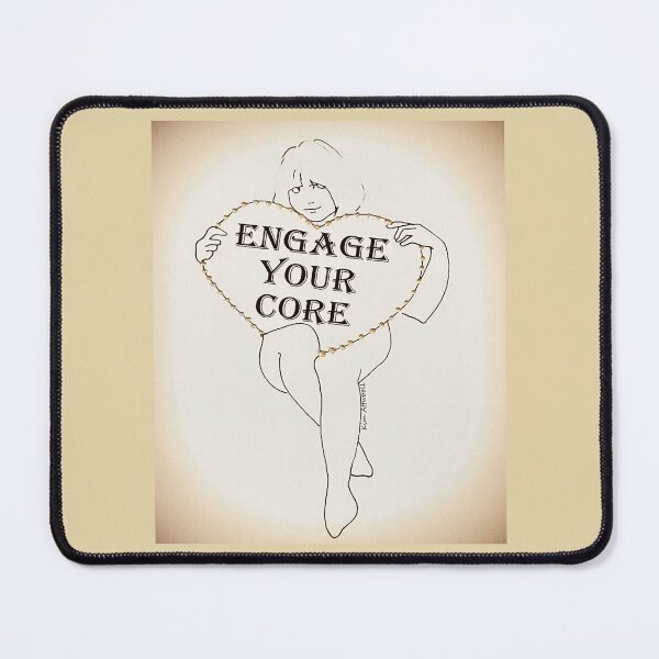 Item preview, Original drawing in cream tones of a girl holding a heart that says Engage Your Core. designed and sold by aswoa.