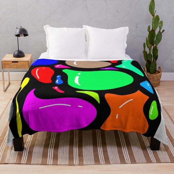 Item preview, Colorful Abstract Organic Shapes on Black Background designed and sold by nighttime1990.