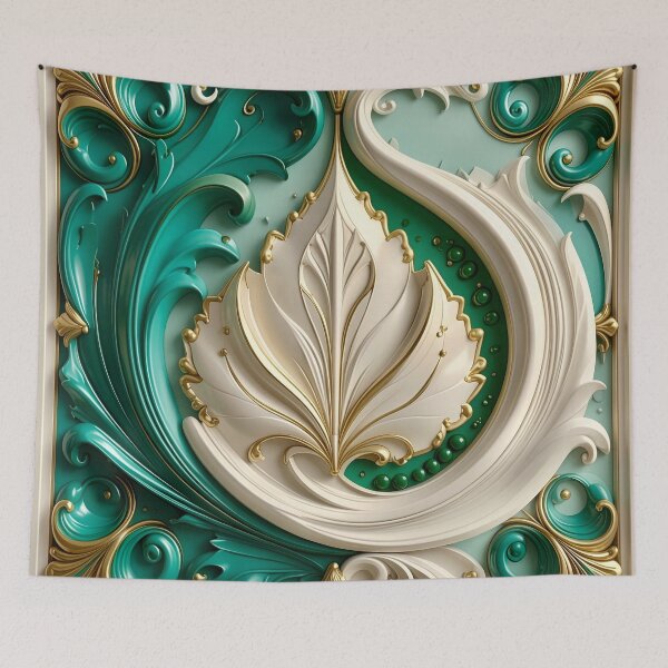 Item preview, Sculptural Emerald with Gold Enamel designed and sold by Vicky Brago-Mitchell®.