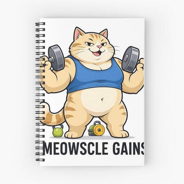 Item preview, Gym Cat Muscle Bodybuilder - Meowscle Gains designed and sold by CodeCapyVibes.