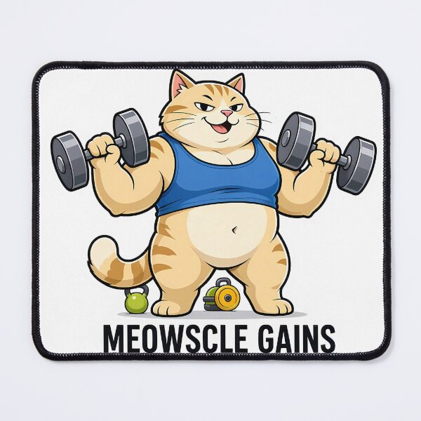 Item preview, Gym Cat Muscle Bodybuilder - Meowscle Gains designed and sold by CodeCapyVibes.
