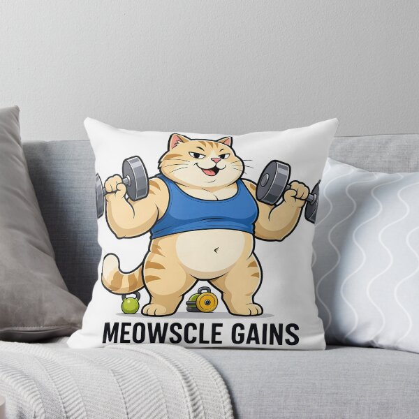 Item preview, Gym Cat Muscle Bodybuilder - Meowscle Gains designed and sold by CodeCapyVibes.