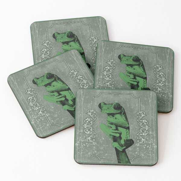 Item preview, Tree Frog Clinging to Branch Amphibian Portrait Dark Green designed and sold by Ghoul Enterprises.