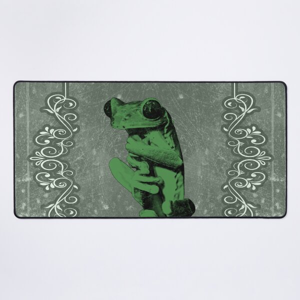Item preview, Tree Frog Clinging to Branch Amphibian Portrait Dark Green designed and sold by Ghoul Enterprises.