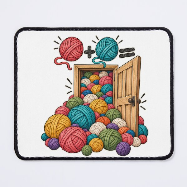 Item preview, Yarn Math – One Yarn Ball + One Yarn Ball = A Room Full of Yarn designed and sold by threadandfangs.