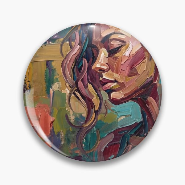 Item preview, Abstract Woman Profile Canvas Print | Modern Colorful Female Portrait Wall Art | Thick Impasto Brushstroke Fine Art Poster | Contemporary Palette Knife Decor designed and sold by SergioMiklos.