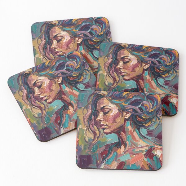 Item preview, Abstract Woman Profile Canvas Print | Modern Colorful Female Portrait Wall Art | Thick Impasto Brushstroke Fine Art Poster | Contemporary Palette Knife Decor designed and sold by SergioMiklos.