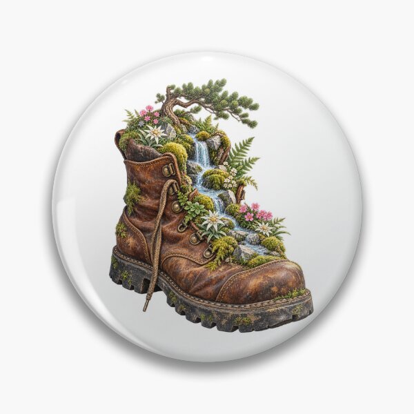 Aperçu de l'œuvre Chaussure de randonnée devenue jardin alpin créée et vendue par Lazenco.
