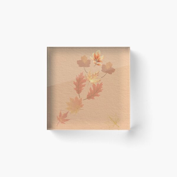 Item preview, Elegant autumn composition with falling leaves and soft paper texture designed and sold by Diseño que alegran tu día.