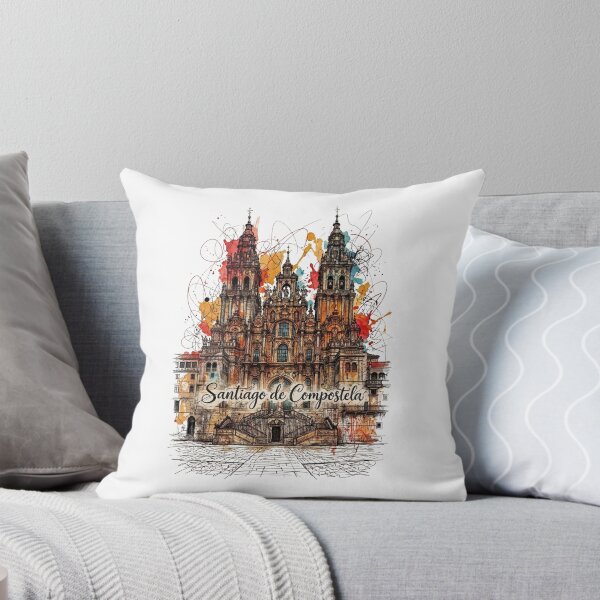 Artikelvorschau, Aquarellskizze der Kathedrale von Santiago de Compostela entworfen und verkauft von bcpilgrim.