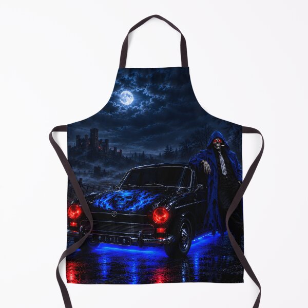 Item preview, skeleton and haunted black car background designed and sold by natalik2024.