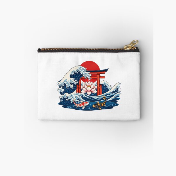 Item preview, Japanese Koi Fish and Waves | Red Torii Gate Lotus Ocean Art designed and sold by MrDev.