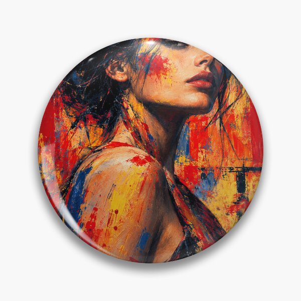 Item preview, Untamed Woman – Red Abstract Portrait designed and sold by Ingorgia Studio.