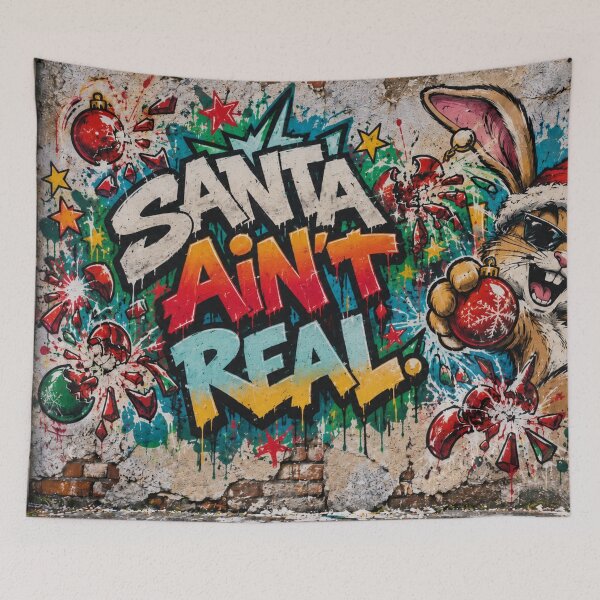 Item preview, Santa Ain't Real – Cheeky Christmas card in graffiti style designed and sold by sabantha.