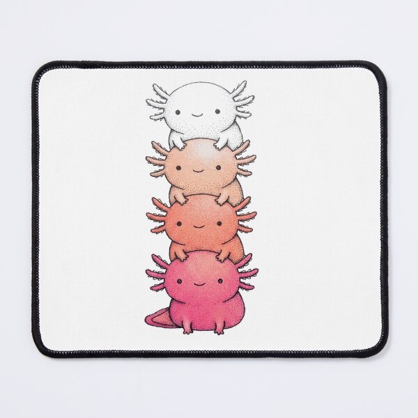 Item preview, Stacked Axolotls – White, Peach, Coral & Pink Smiling Friends designed and sold by AliveStyle.