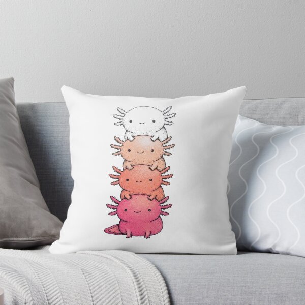 Item preview, Stacked Axolotls – White, Peach, Coral & Pink Smiling Friends designed and sold by AliveStyle.