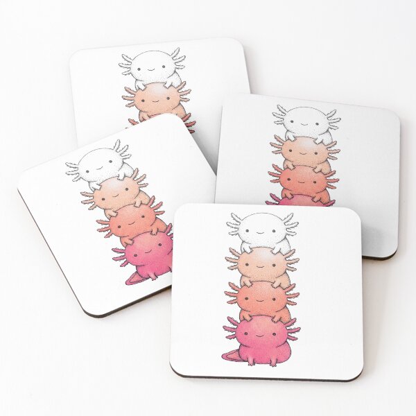 Item preview, Stacked Axolotls – White, Peach, Coral & Pink Smiling Friends designed and sold by AliveStyle.