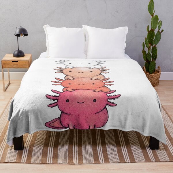 Item preview, Stacked Axolotls – White, Peach, Coral & Pink Smiling Friends designed and sold by AliveStyle.