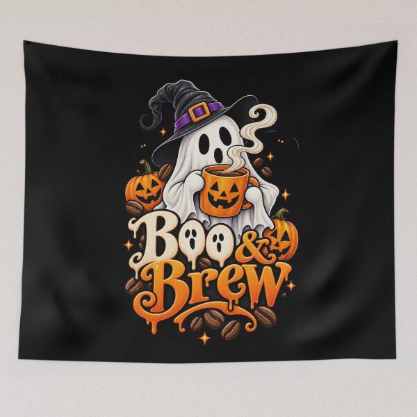 Item preview, Boo & Brew – Cute Ghost Halloween Coffee and Pumpkin Design designed and sold by RockitBaby.