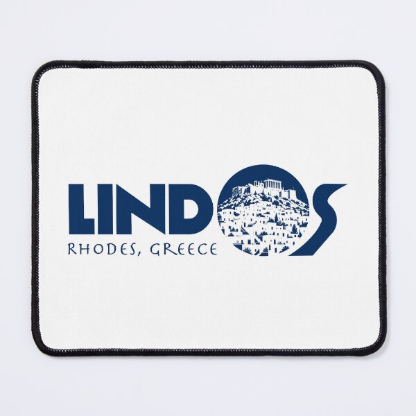 Item preview, Lindos, Rhodes Greece – Acropolis & Village Typography designed and sold by CustomTravelArt.