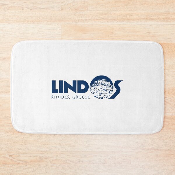 Item preview, Lindos, Rhodes Greece – Acropolis & Village Typography designed and sold by CustomTravelArt.