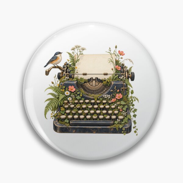Item preview, Typewriter covered in wildflowers designed and sold by Lazenco.