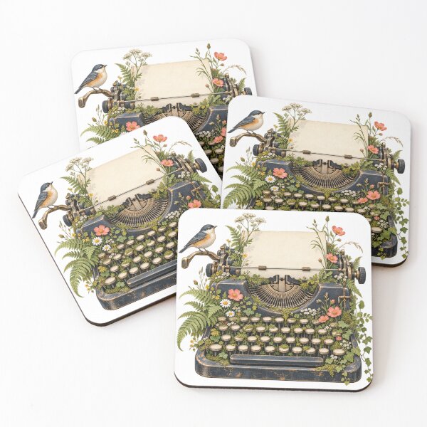 Item preview, Typewriter covered in wildflowers designed and sold by Lazenco.