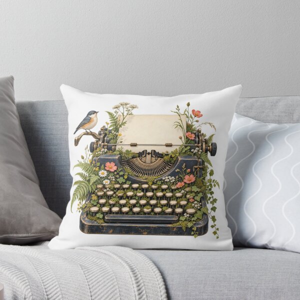 Item preview, Typewriter covered in wildflowers designed and sold by Lazenco.