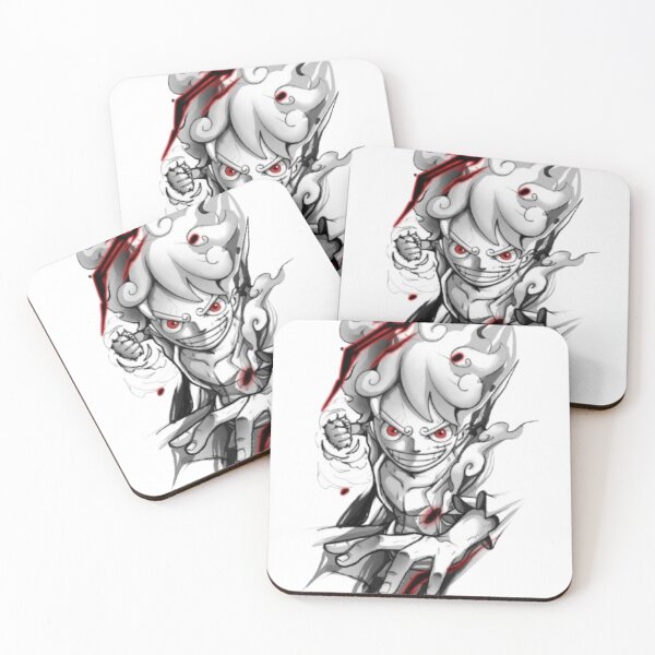 Item preview, Luffy Gear 5 Nika – One Piece Black & White Red Accent Art designed and sold by frantuliuss.