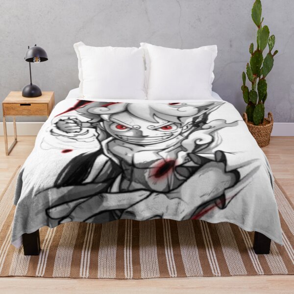 Item preview, Luffy Gear 5 Nika – One Piece Black & White Red Accent Art designed and sold by frantuliuss.
